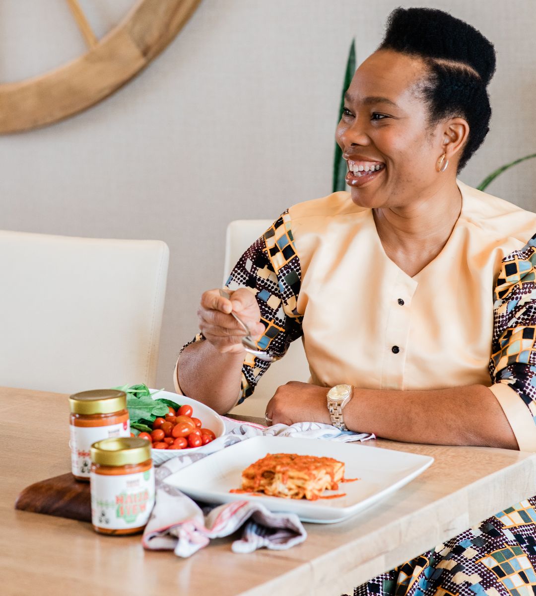 enjoying food with sauce