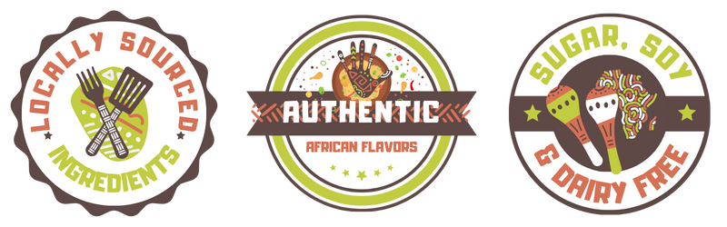 Locally Sourced ingredients, authentinc african flavors, sugar soy and dairy free